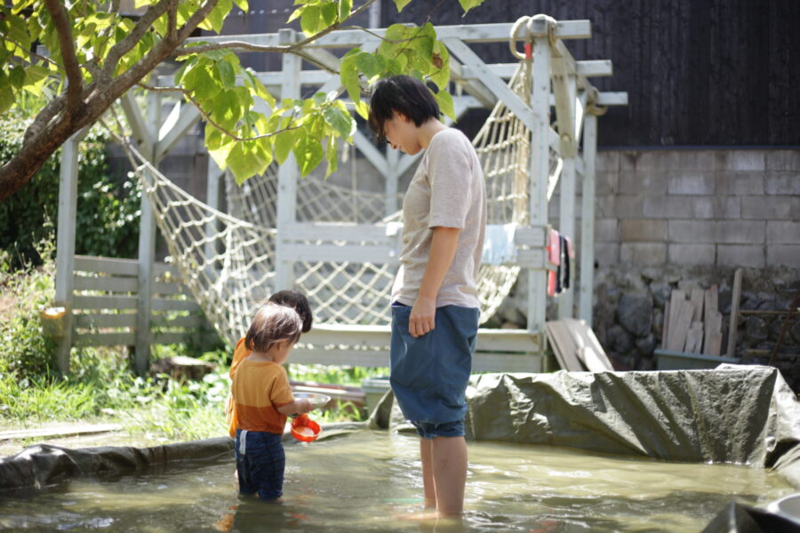 親子でプール